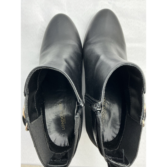 Womans London Fog Harmony Ankle Boots 8.5 M Black Strap Buckle Zipper - Picture 6 of 9